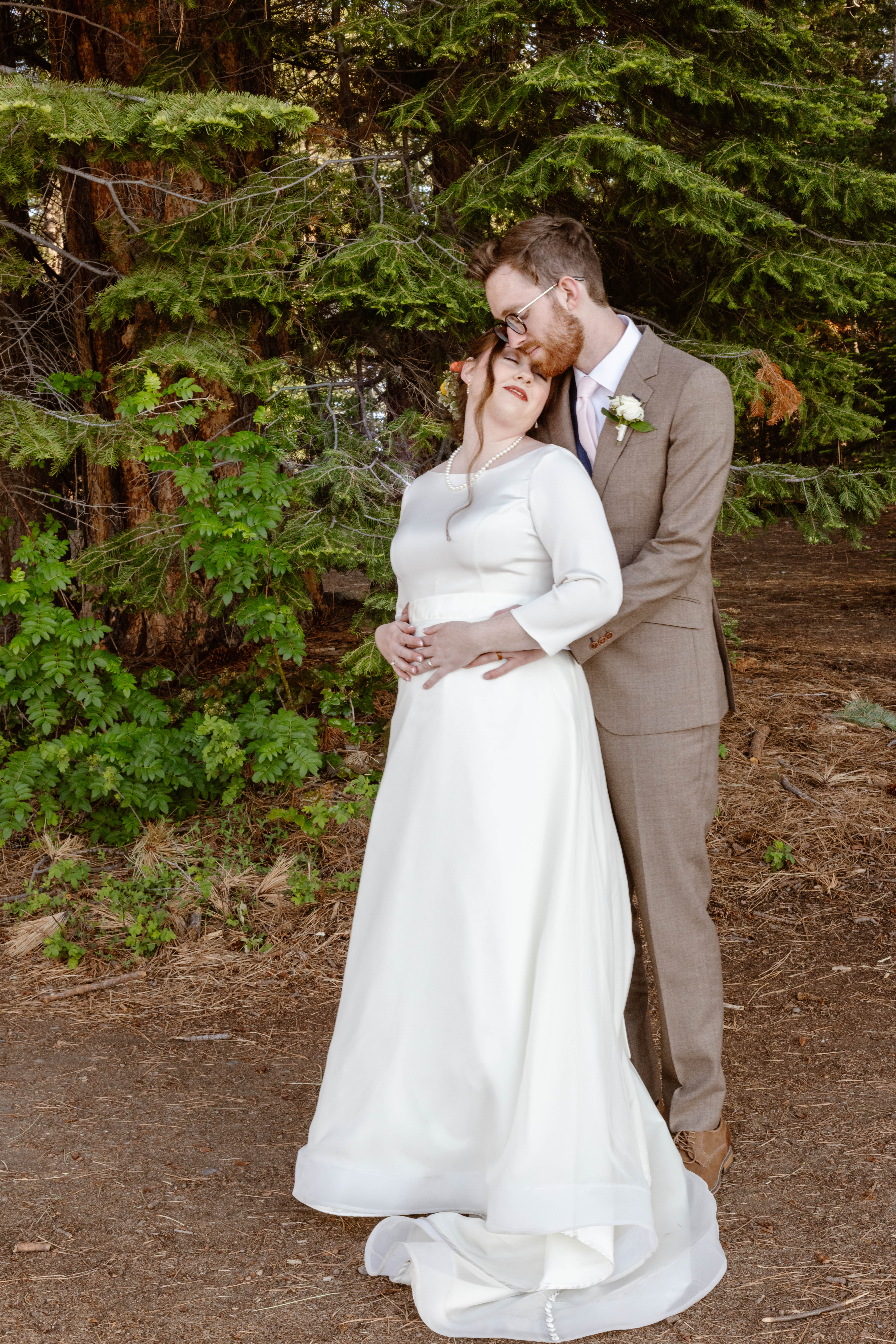 An enchanting wedding at Valhalla, where nature meets elegance. The happy couple exchanging vows surrounded by towering trees and the stunning backdrop of Lake Tahoe.