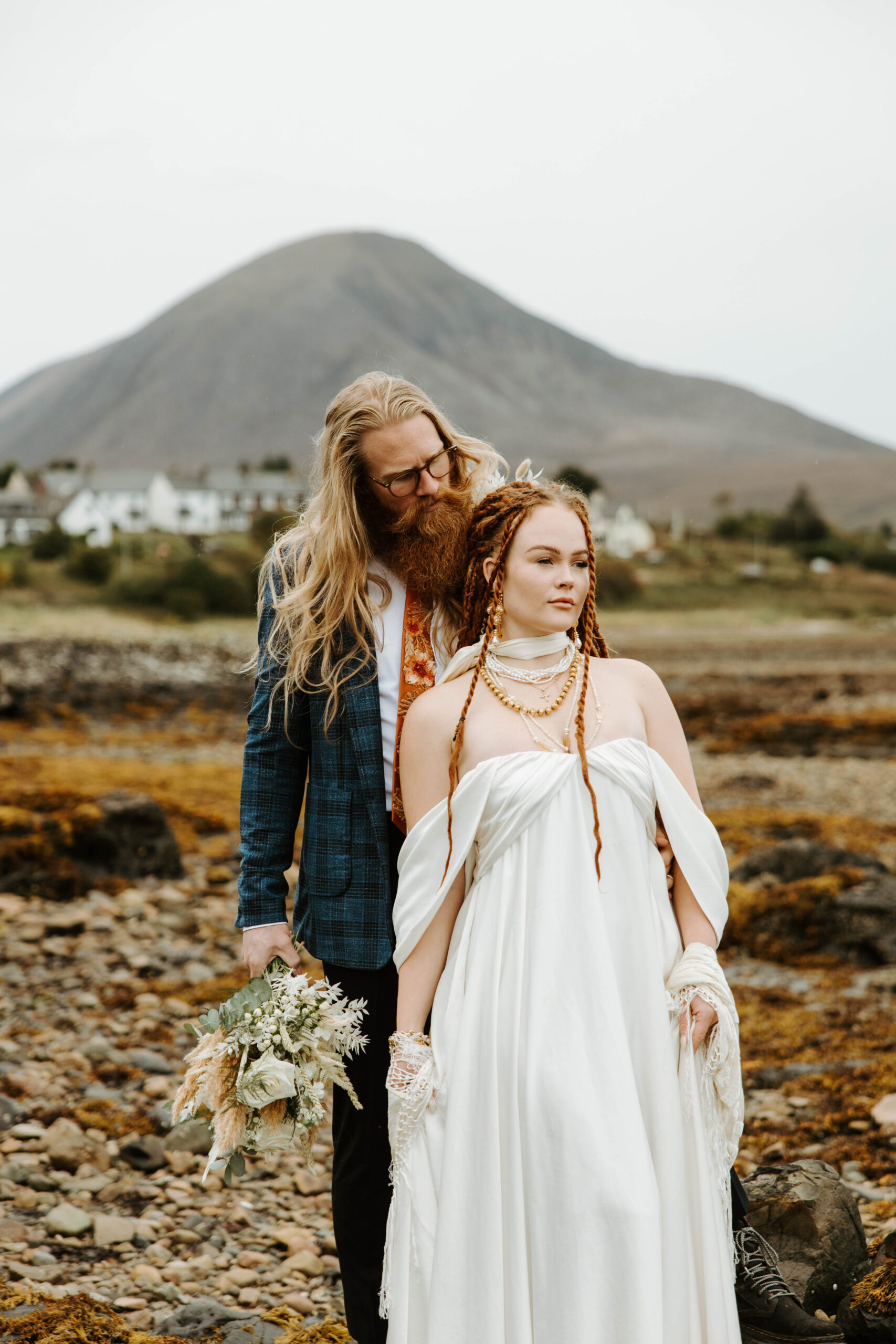 Couple on a secluded Isle of Skye beach