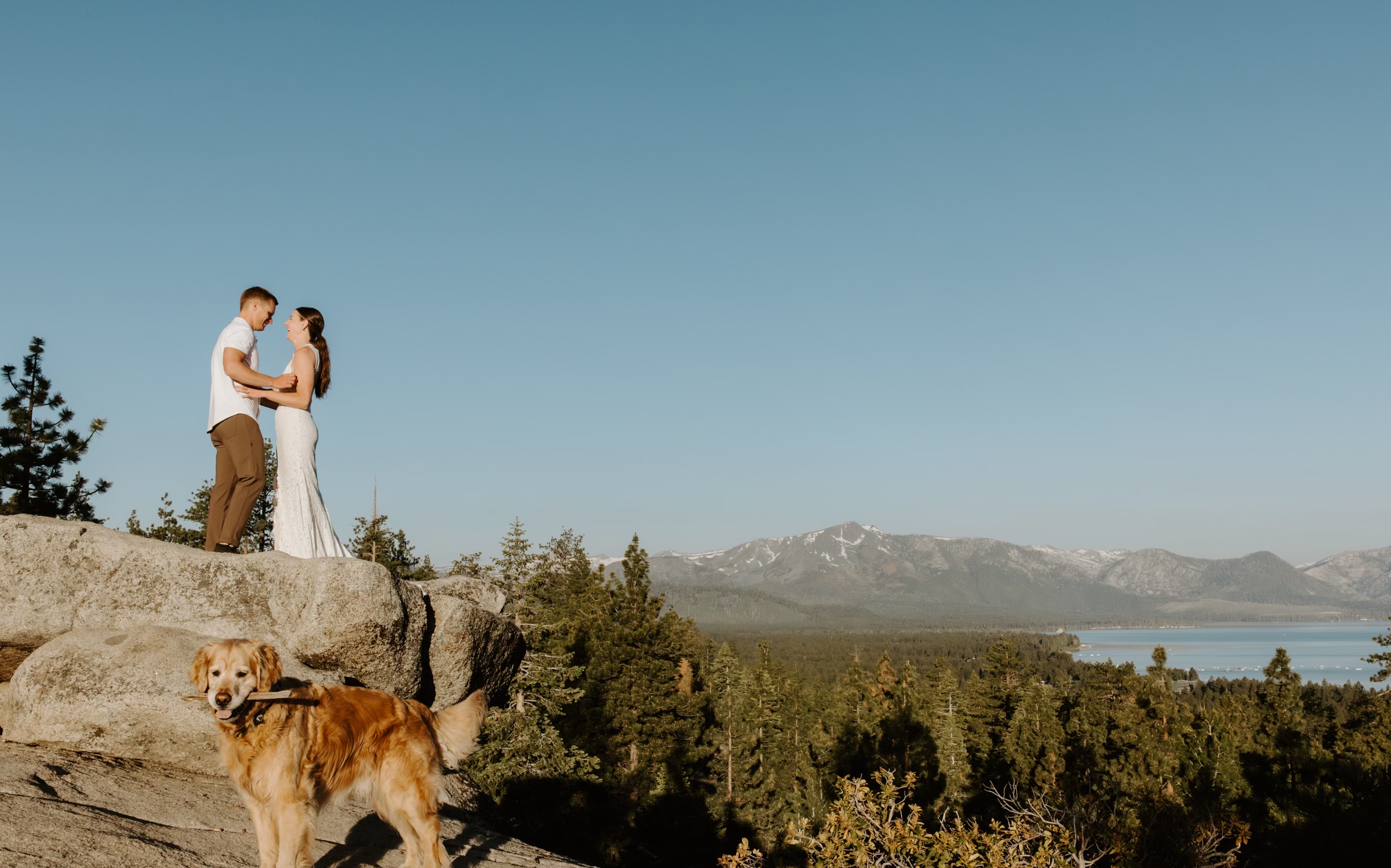 Lake Tahoe sunrise elopement with dog